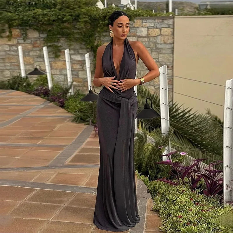 Robe longue dos nu plongeant