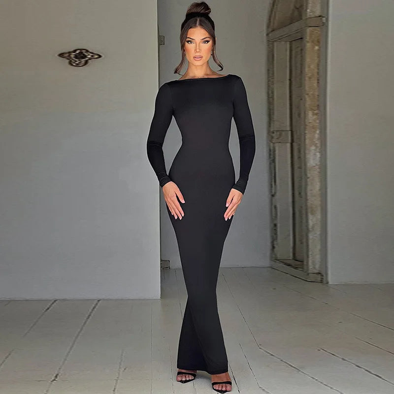 Robe Dos nu manche longue