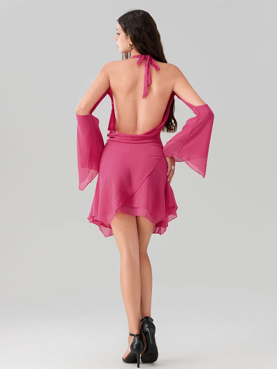 Robe courte dos nu plongeant