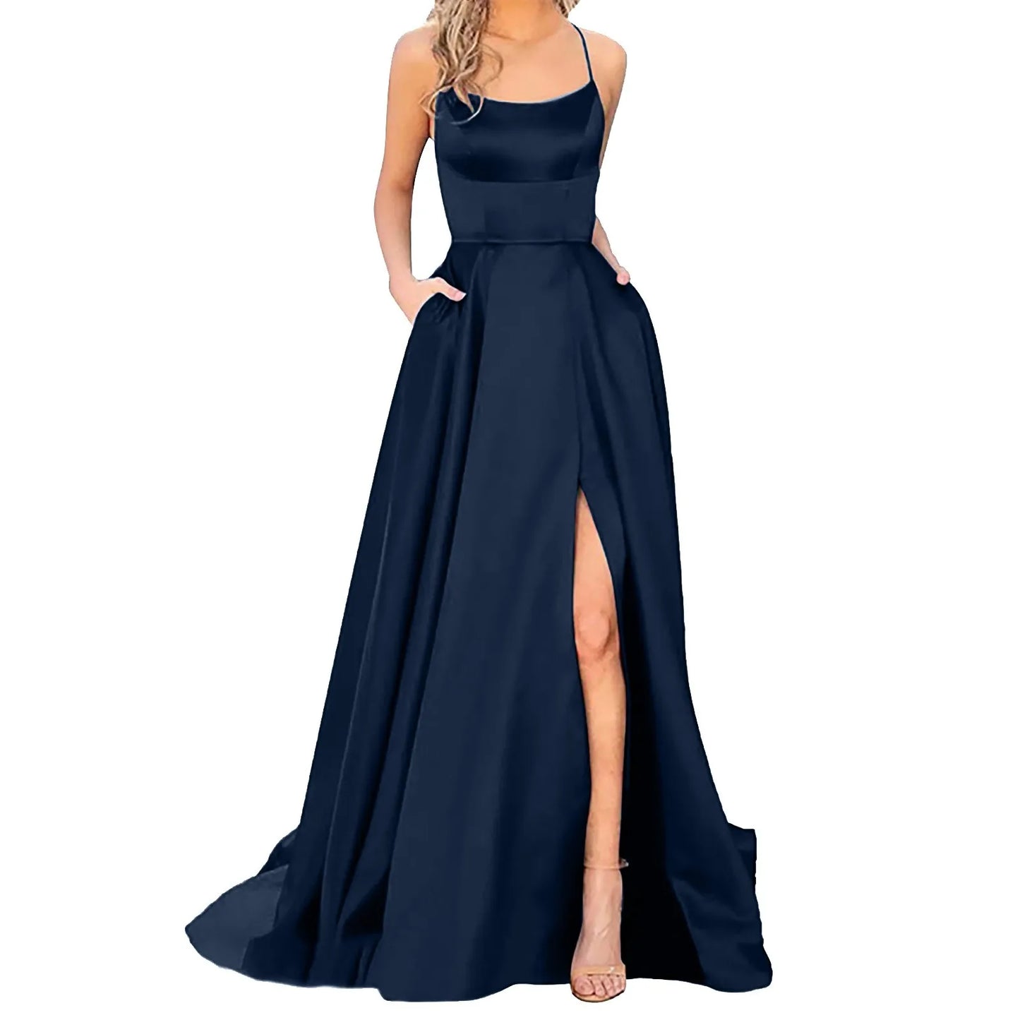 Robe Bleu Marine Dos nu