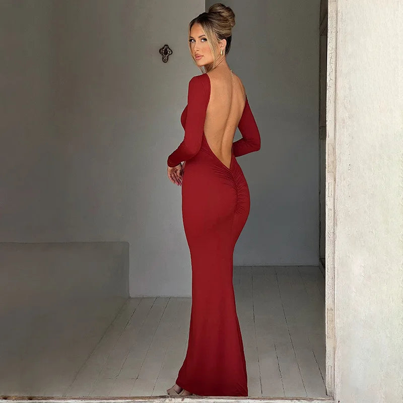 Robe Dos nu manche longue
